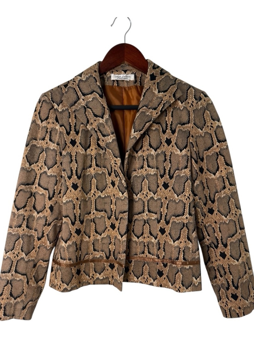 Vintage Roth LeCover California Python Print Blazer Jacket Womens Small S
